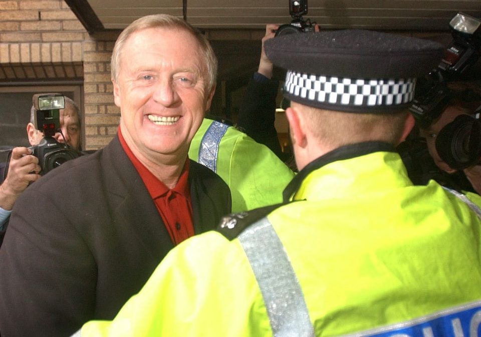  The actor was recreating Chris Tarrant's court arrival to give evidence in a trial of cheat contestants