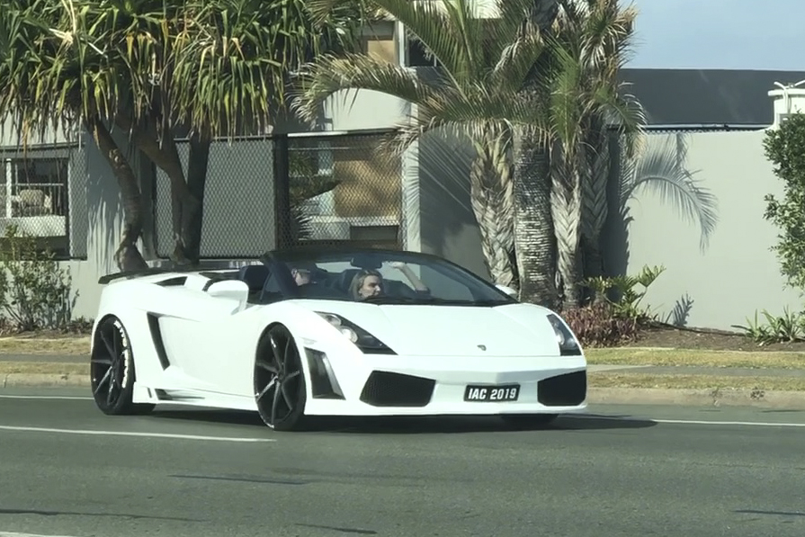  She previously filmed in a Lamborghini