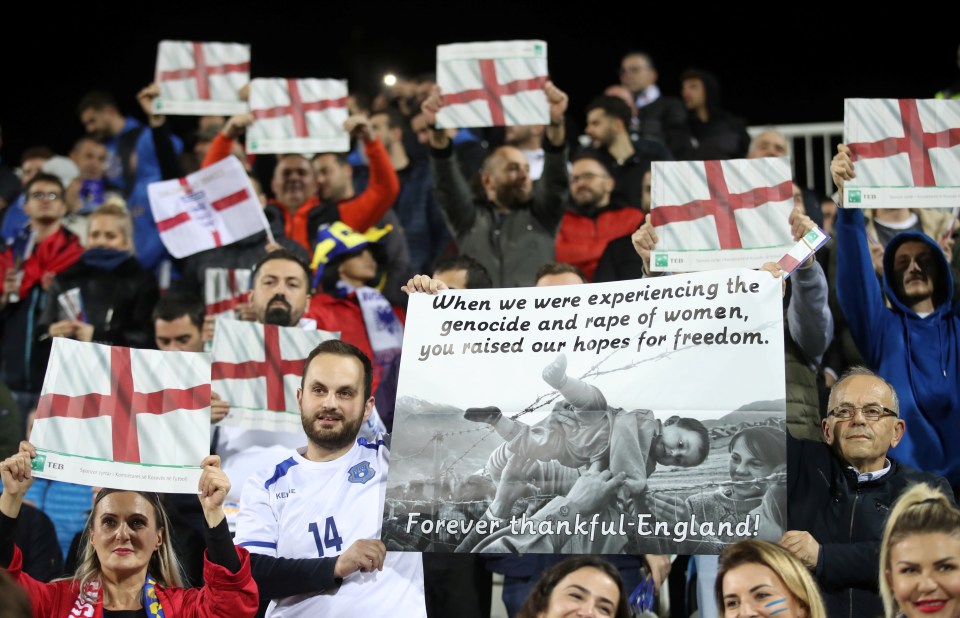  Kosovan supporters made a display of unity on Sunday