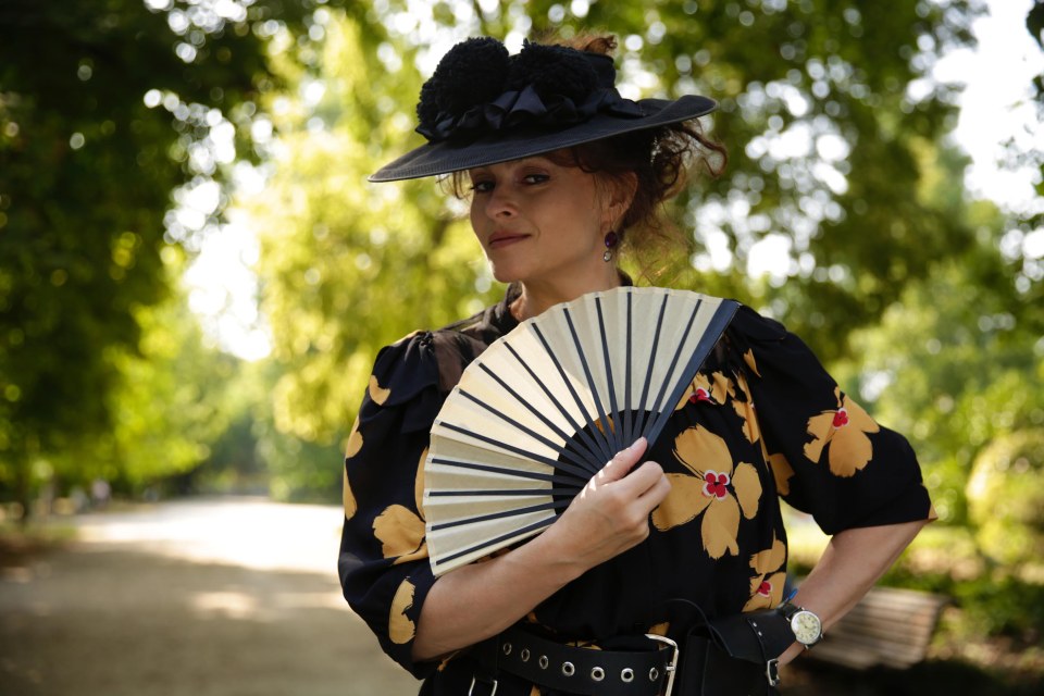  Helena Bonham Carter looks like a Spanish senorita as she plays in Channel 4's My Grandfather's War