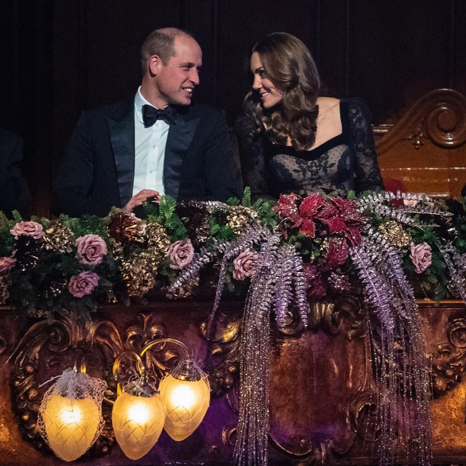  William and Kate stare lovingly at each other in the royal box tonight