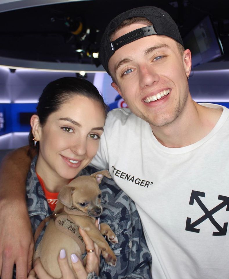  Roman Kemp takes a snap with his girlfriend Anne-Sophie in the Capital FM studio