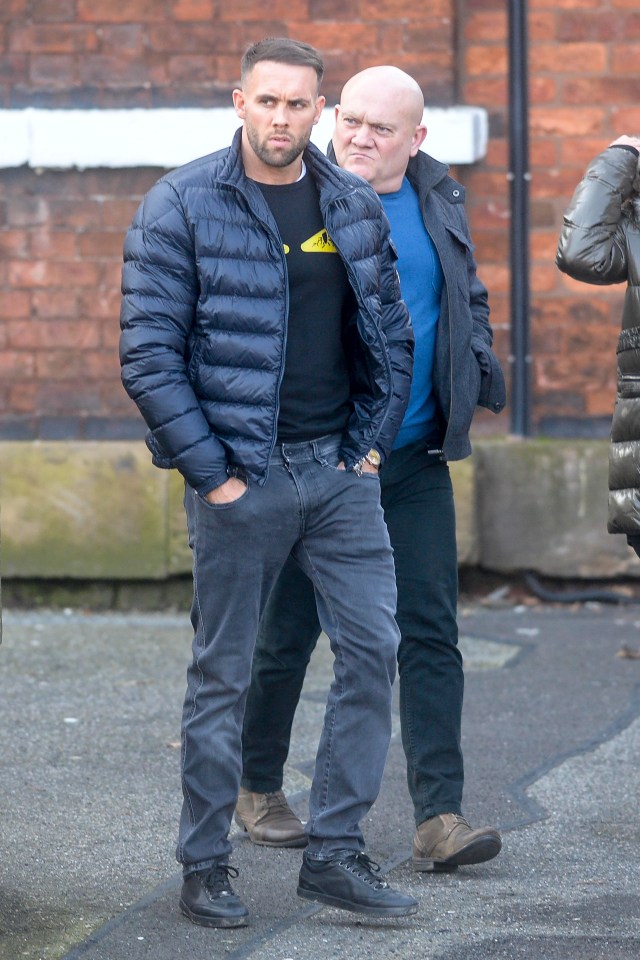  Partner Scott Franks, left, with Leah's dad Craig at her inquest today