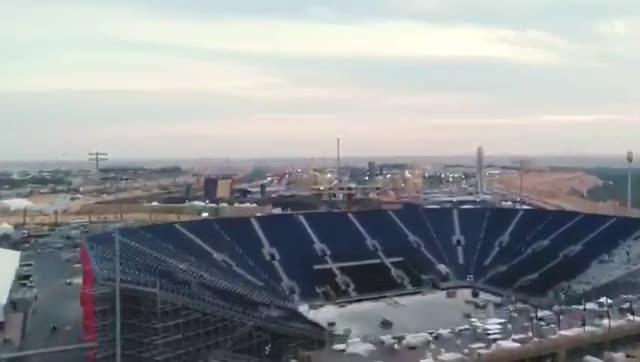  The time-lapse video showed work was nearly done on the stadium