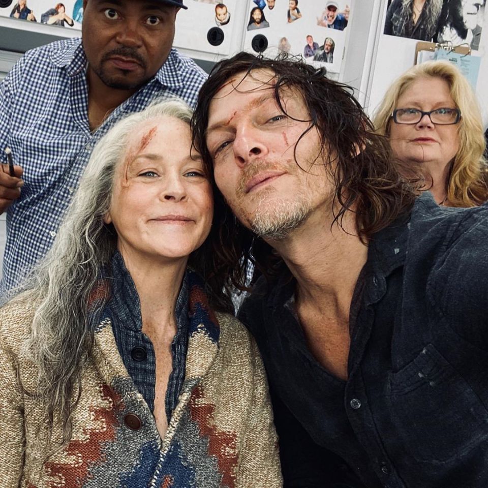 The Walking Dead's Norman Reedus shared a blood-splattered selfie to confirms season 10 had wrapped filming last year