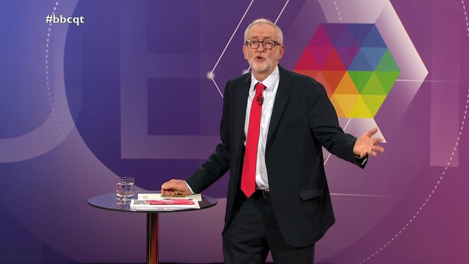 A body language expert said Jeremy Corbyn staying close the pod table showed he was nervous