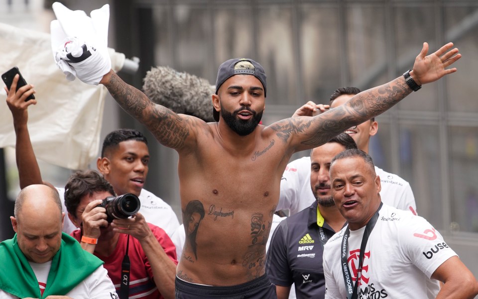  Goalscoring hero Gabriel Barbosa lapped up the adulation of the crowd