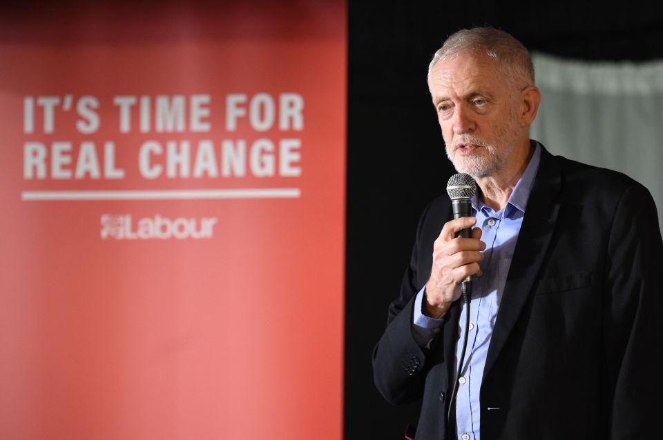  Labour party leader Jeremy Corbyn speaks at an election campaign event in Renishaw, northern England.