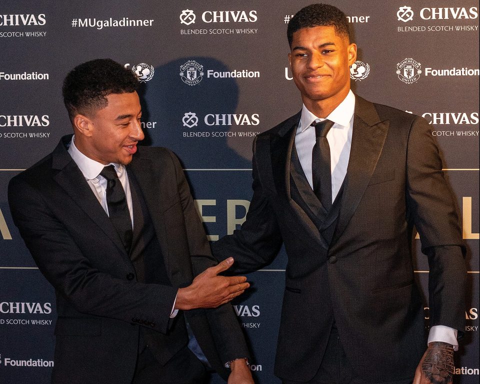  Jesse Lingard and Marcus Rashford attended a black tie fundraising dinner for Unicef