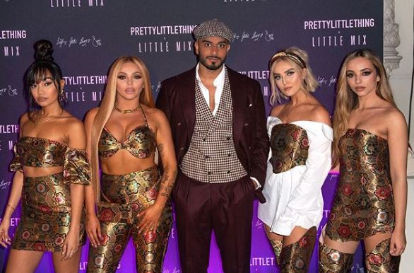  Little Mix, pictured with PrettyLittleThing founder Umar Kamani, launched a collection with the brand this month