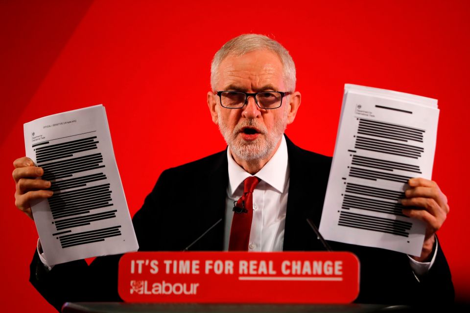  Corbyn tried to claim that these documents revealed that the NHS was on the cards in a trade deal - even though talks haven't properly started yet