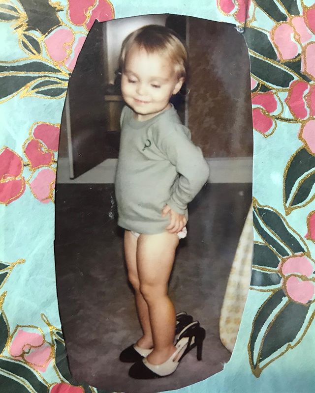  Young Lily-Rose pictured in a nappy and her mum's Chanel shoes