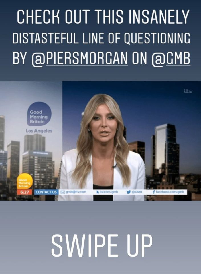  Sophia slammed Piers Morgan today