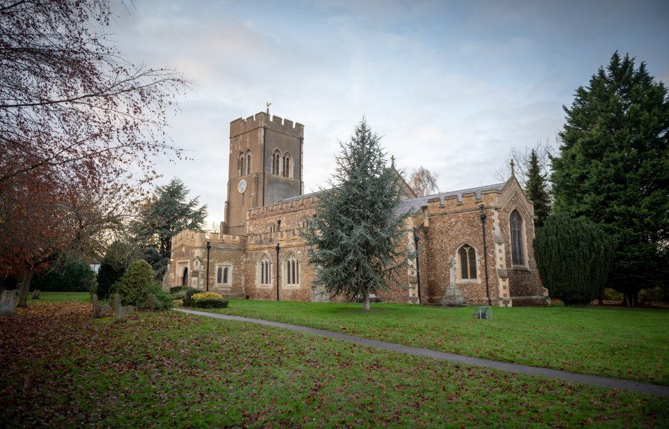  The ceremony was held at the Church of St Mary in Stotfold, Herts, this week