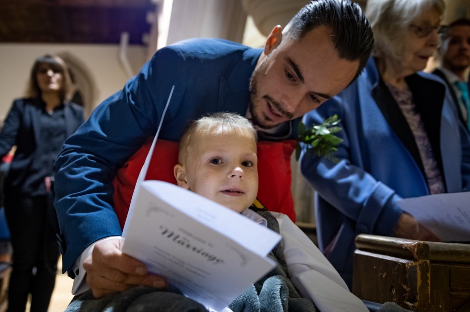  Brave Ethan took centre stage at the wedding