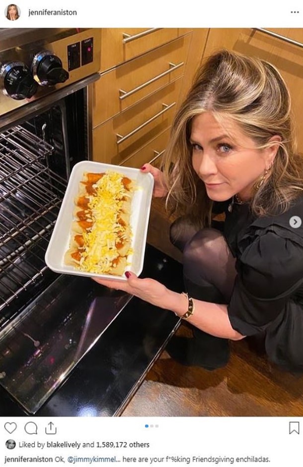  Jennifer opted for some enchiladas for her Thanksgiving feast