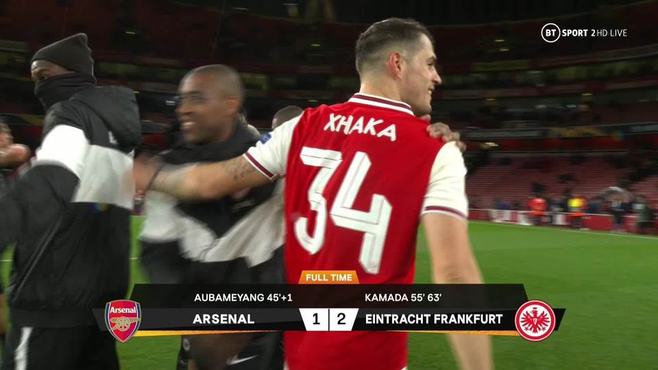  Xhaka was laughing with Switzerland team-mate Gelson Fernandes and former Basel team-mate David Abraham