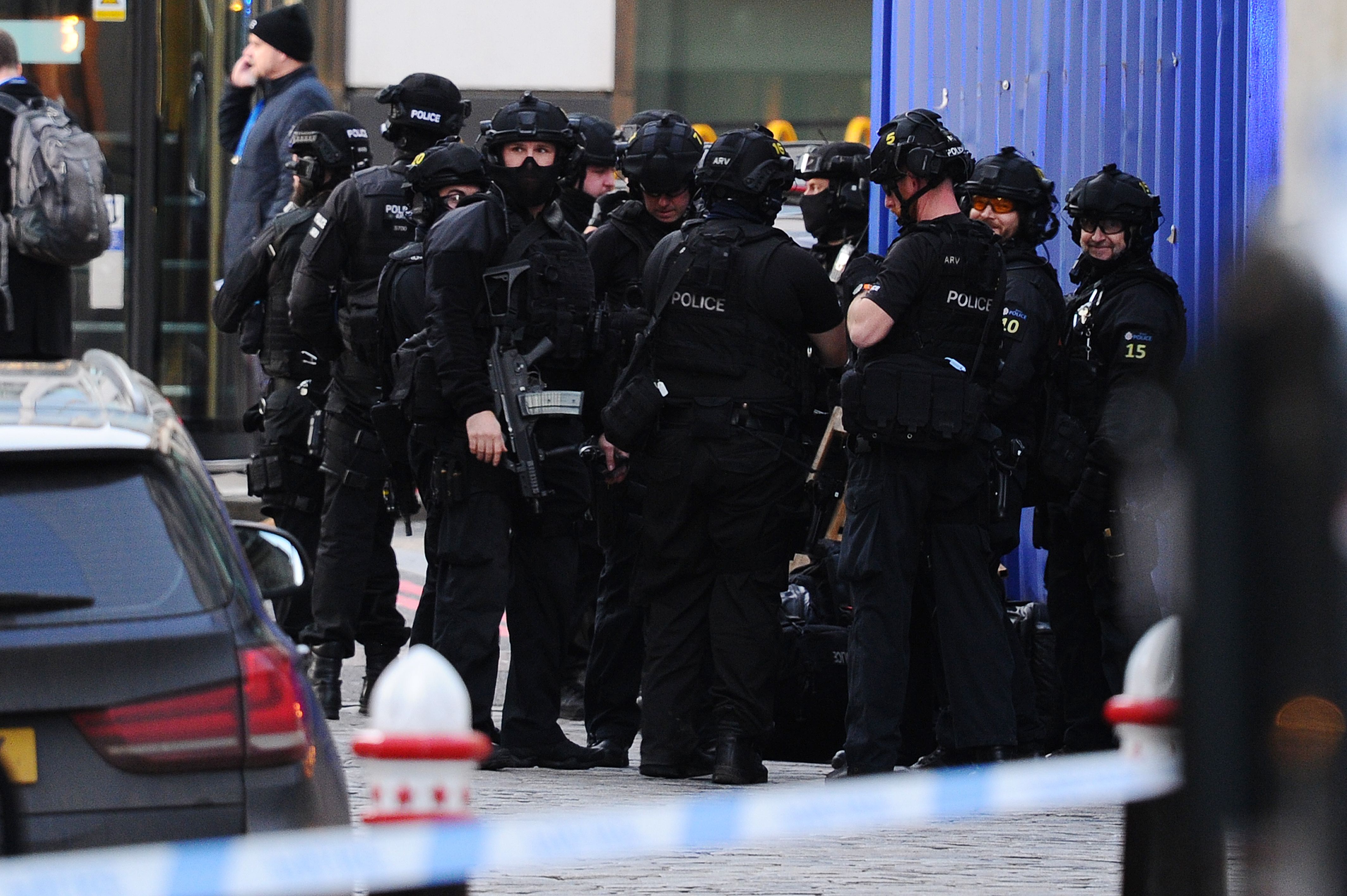  Armed police immediately scrambled to the scene