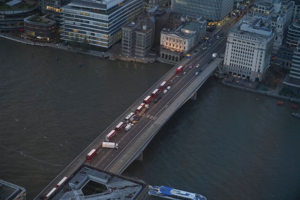  Vehicles were brought to a standstill on London Bridge after Usman Khan stabbed two people to death in central London