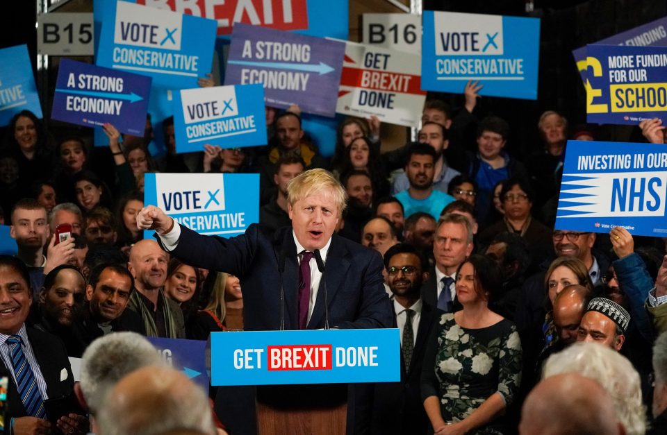  Boris Johnson is on course for victory but a major poll slashed his majority by over half