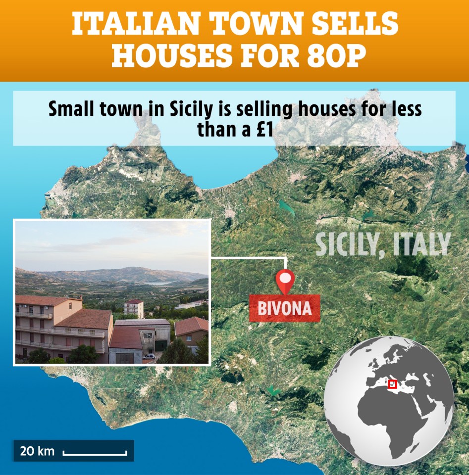 The houses are located on the island of Sicily