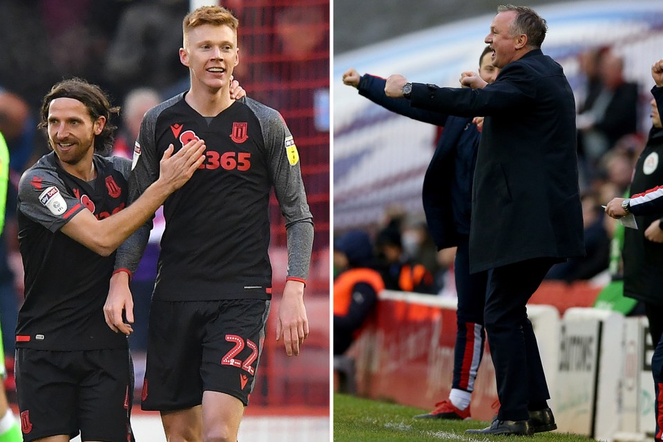  Sam Clucas scored a stunning hal way line goal to get Michael O'Neill's Stoke career off to a perfect start