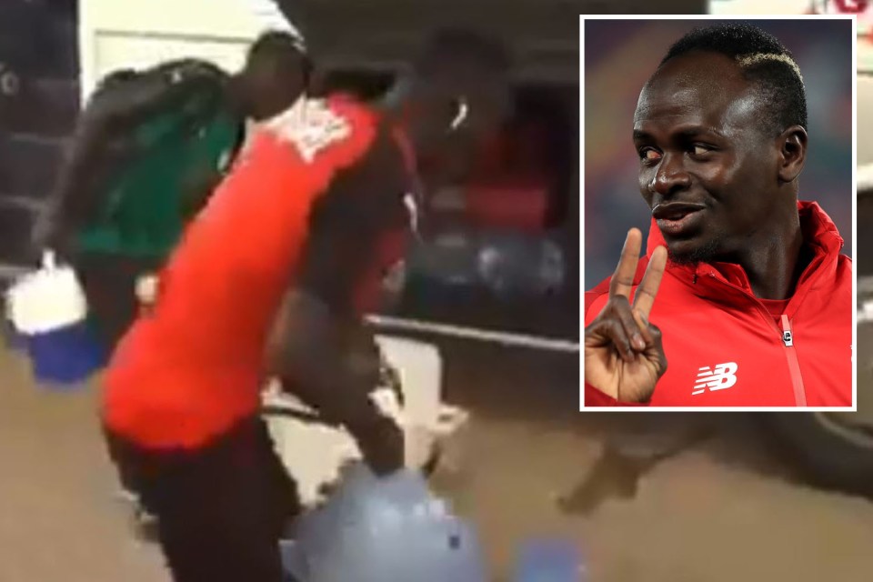  Humble Sadio Mane helped lug water bottles off the Senegal team coach