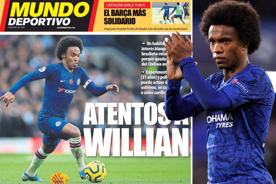  Spanish daily Mundo report that Barcelona will go back in for Willian