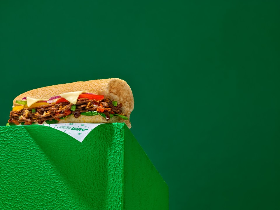  Subways Christmas garlic bread steak sub looks delicious