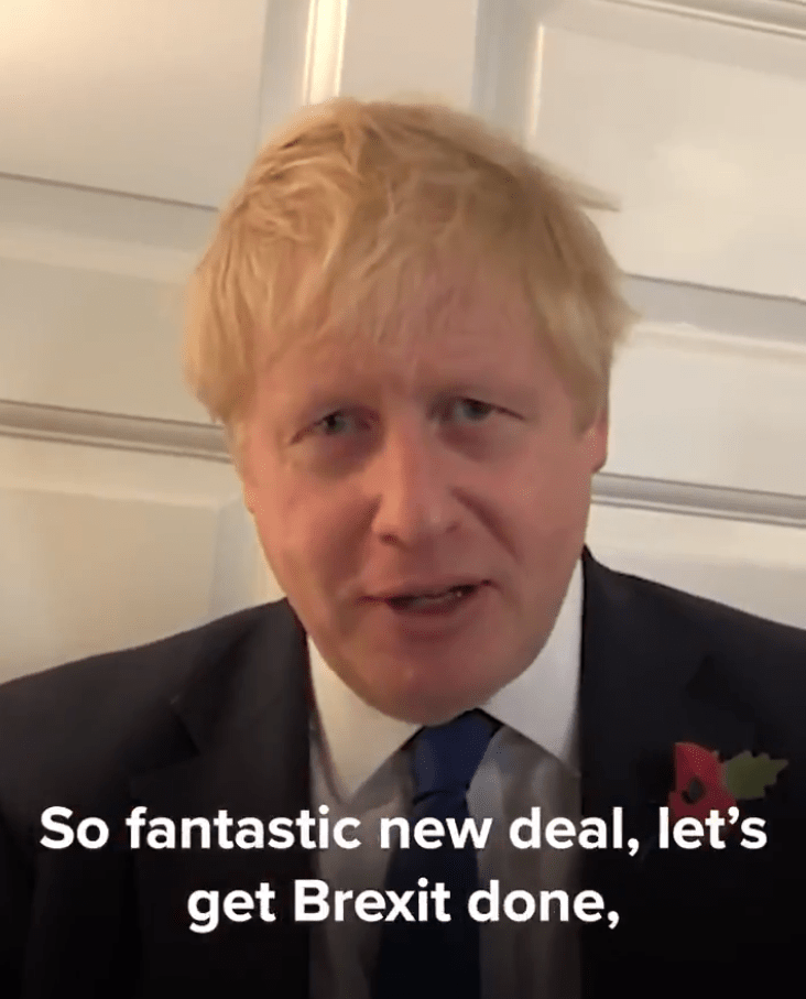 Boris Johnson bigged-up his EU deal in a video posted on Twitter