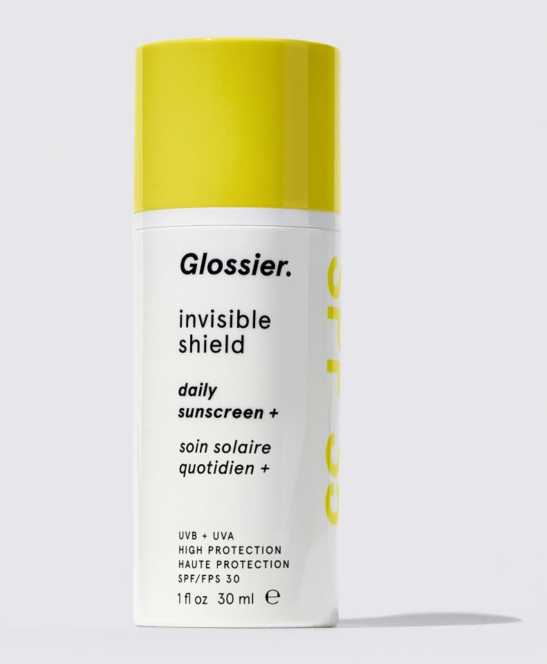  Glossier Invisible Shield SPF30 protects against sun damage without the milky residue