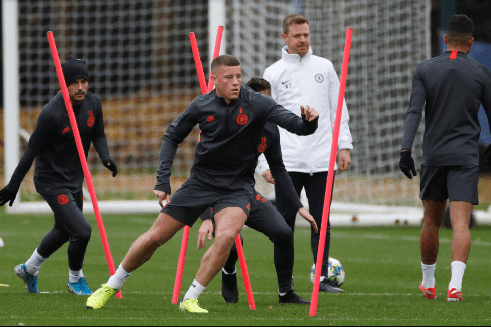 Midfielder Ross Barkley has been out for five weeks but played a full role in Chelsea training