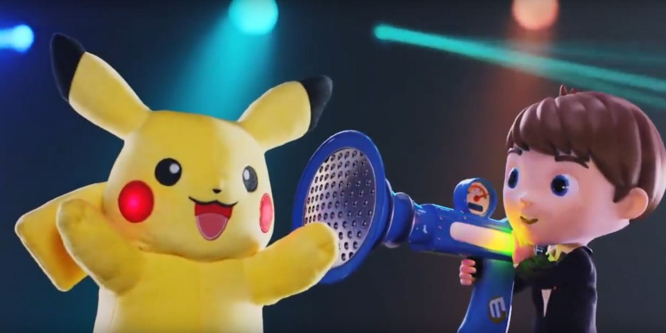 Some parents believe they can hear the boy swearing when he points his gun at Pikachu