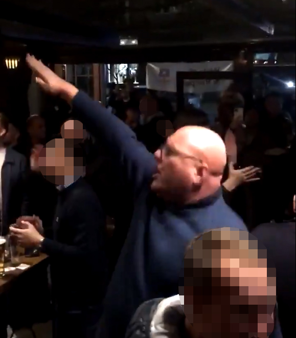  One fan appeared to make a Nazi salute as anti-Serbian chants were sung by England and Kosovo supporters