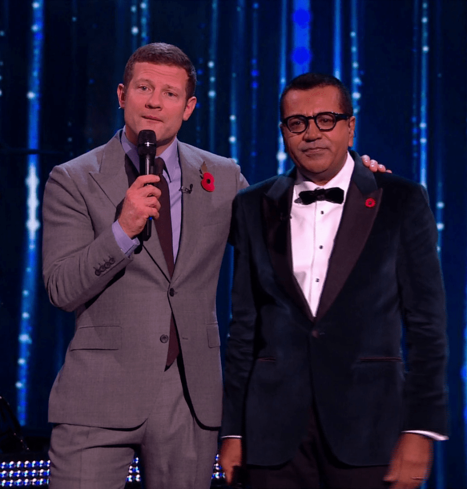  Martin was consoled by X Factor host Dermot O'Leary