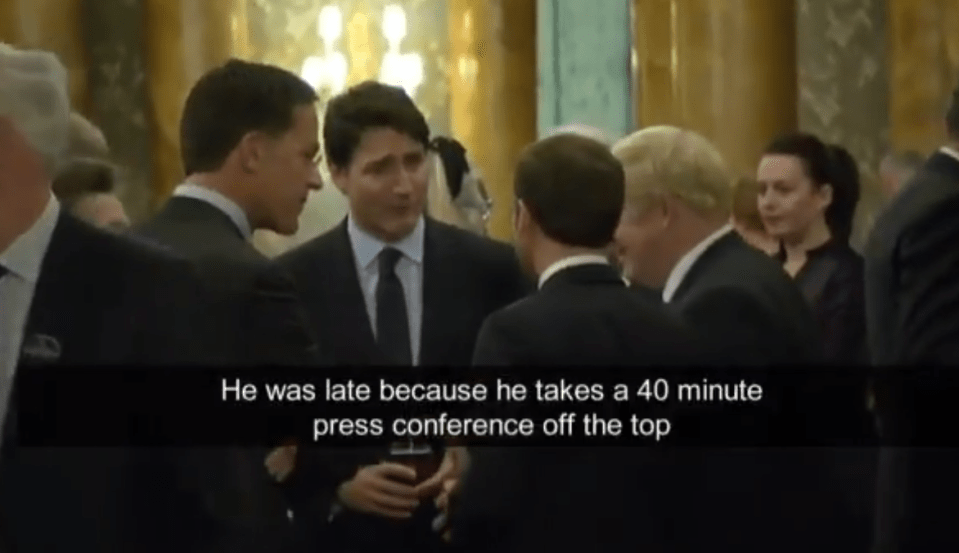  A clip appeared to catch leaders including Justin Trudeau and Emmanuel Macron speaking about Donald Trump