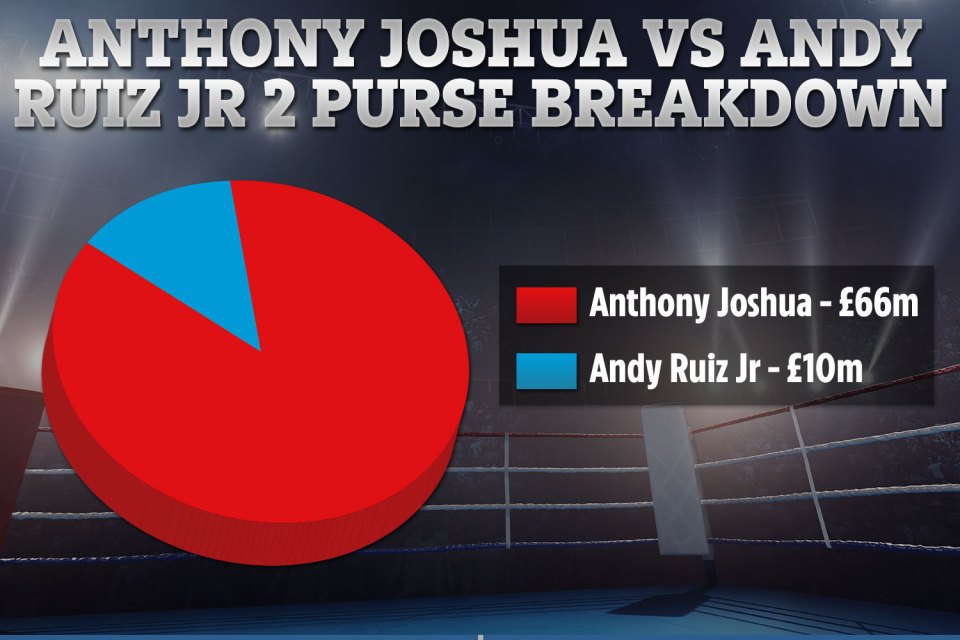  Anthony Joshua pocketed a staggering £66million from his rematch with Andy Ruiz Jr