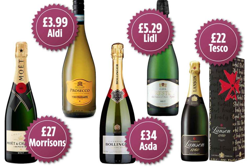  Lovely bubbly! We reveal where to buy the cheapest bottles of fizz for New Year's Eve