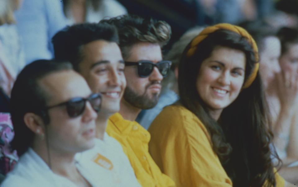  George Michael and his sister Melanie Panayiotou at Live Aid in 1985