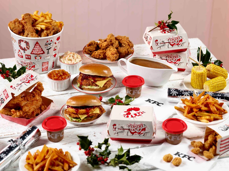  Festive feast... KFC's Christmas menu with bottomless gravy