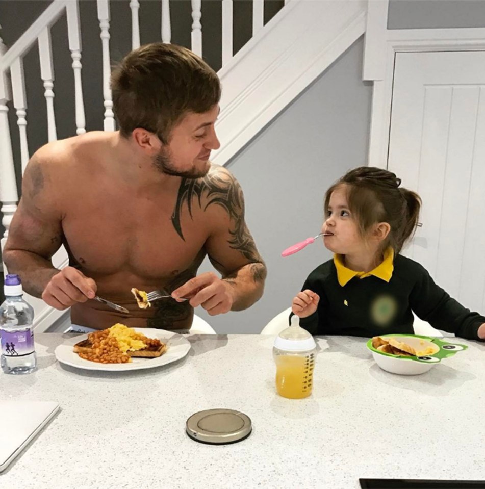  Topless Dan cooked up a dish of eggs and beans on the breakfast bar