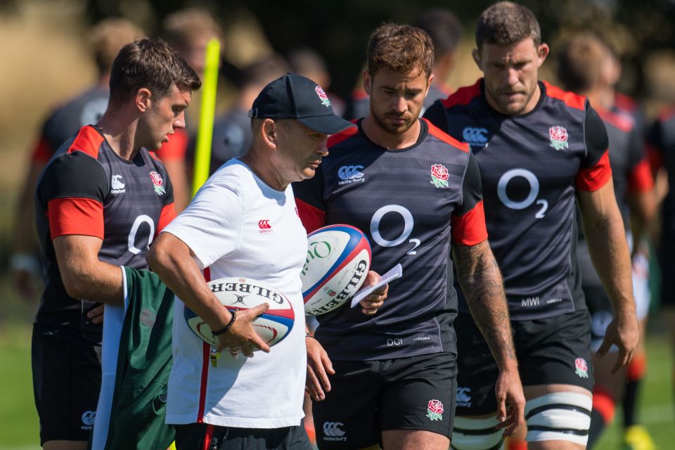  Danny Cipriani, second right, is not happy about Eddie Jones' public criticism