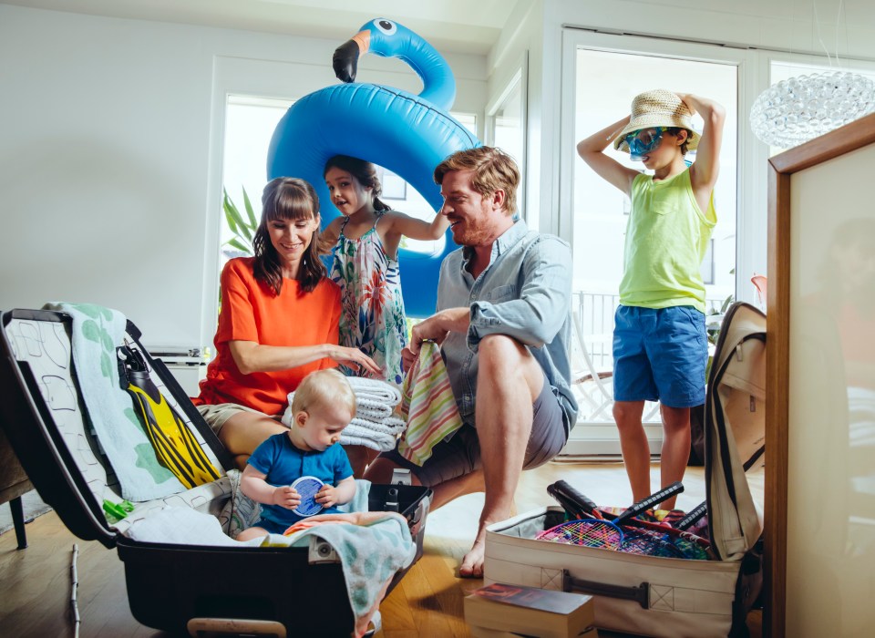  Within the mothership bag, separate clothes for different family members into smaller bags