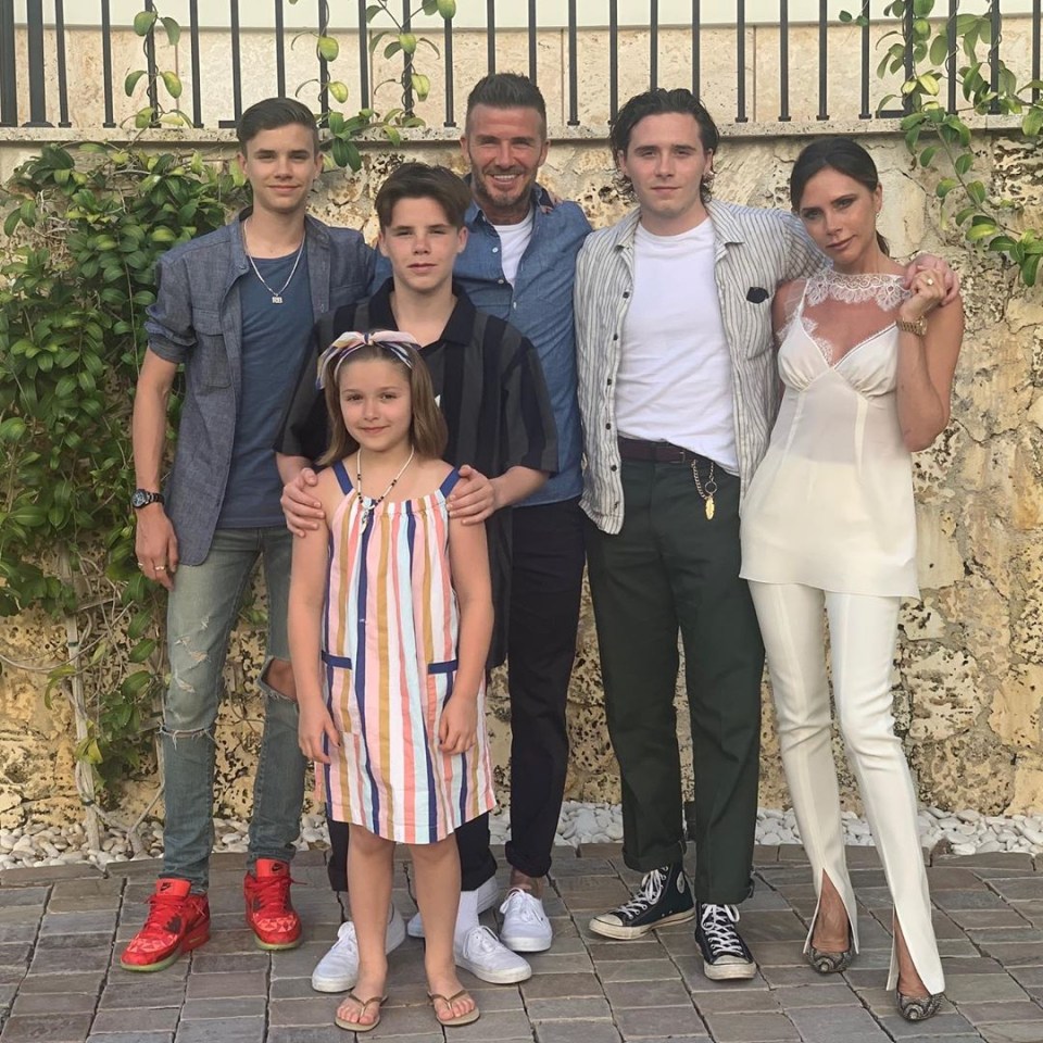  Victoria, David and their four children - Brooklyn, 20, Romeo, 17, Cruz, 14, and Harper, eight