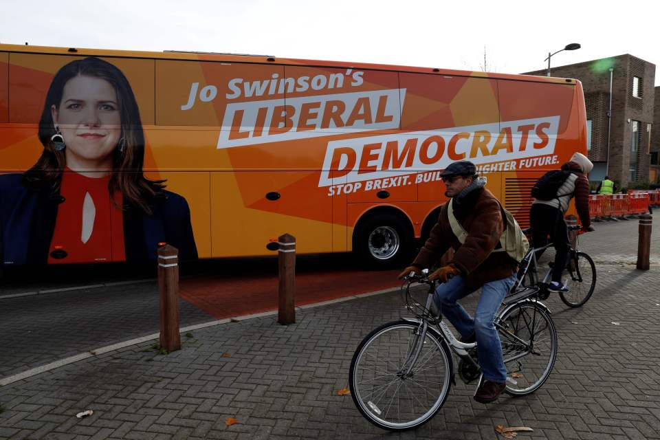  Jo Swinson's Lib Dems have had to hire a second bus as their eco one won't go enough miles under one charge