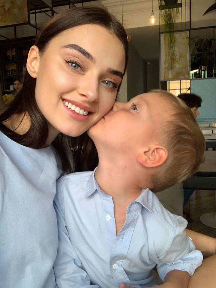  Veronika with her five-year-old son