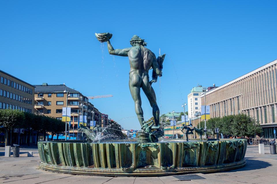  The statue of sea god, Posiedon at Gotaplatsen in Gothenburg