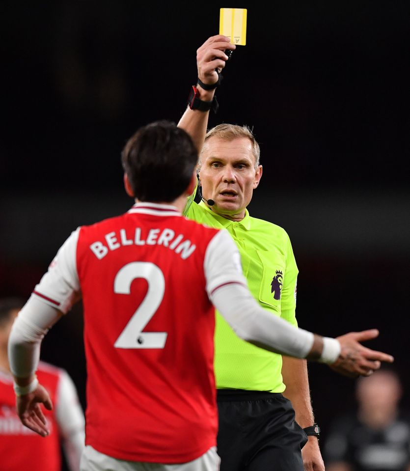  Hector Bellerin was booked after just 20 minutes for a cynical foul on the edge of his own box