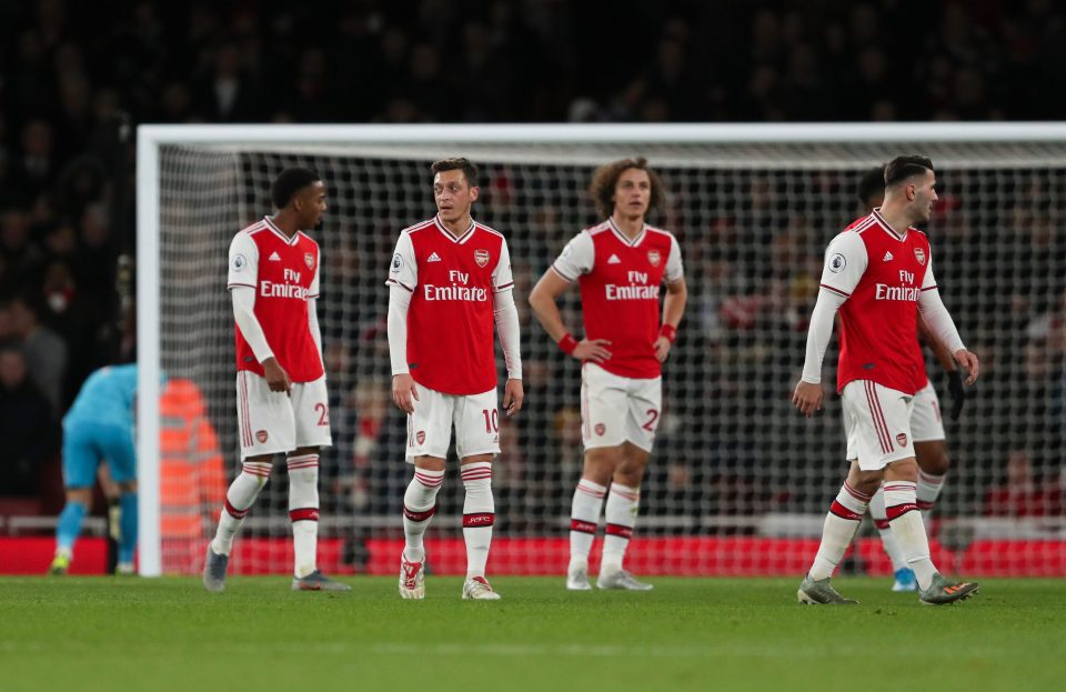  The Gunners looked glum as they went behind at home