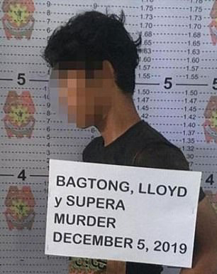  Twisted Lloyd Bagtong, 21, was arrested on Thursday 